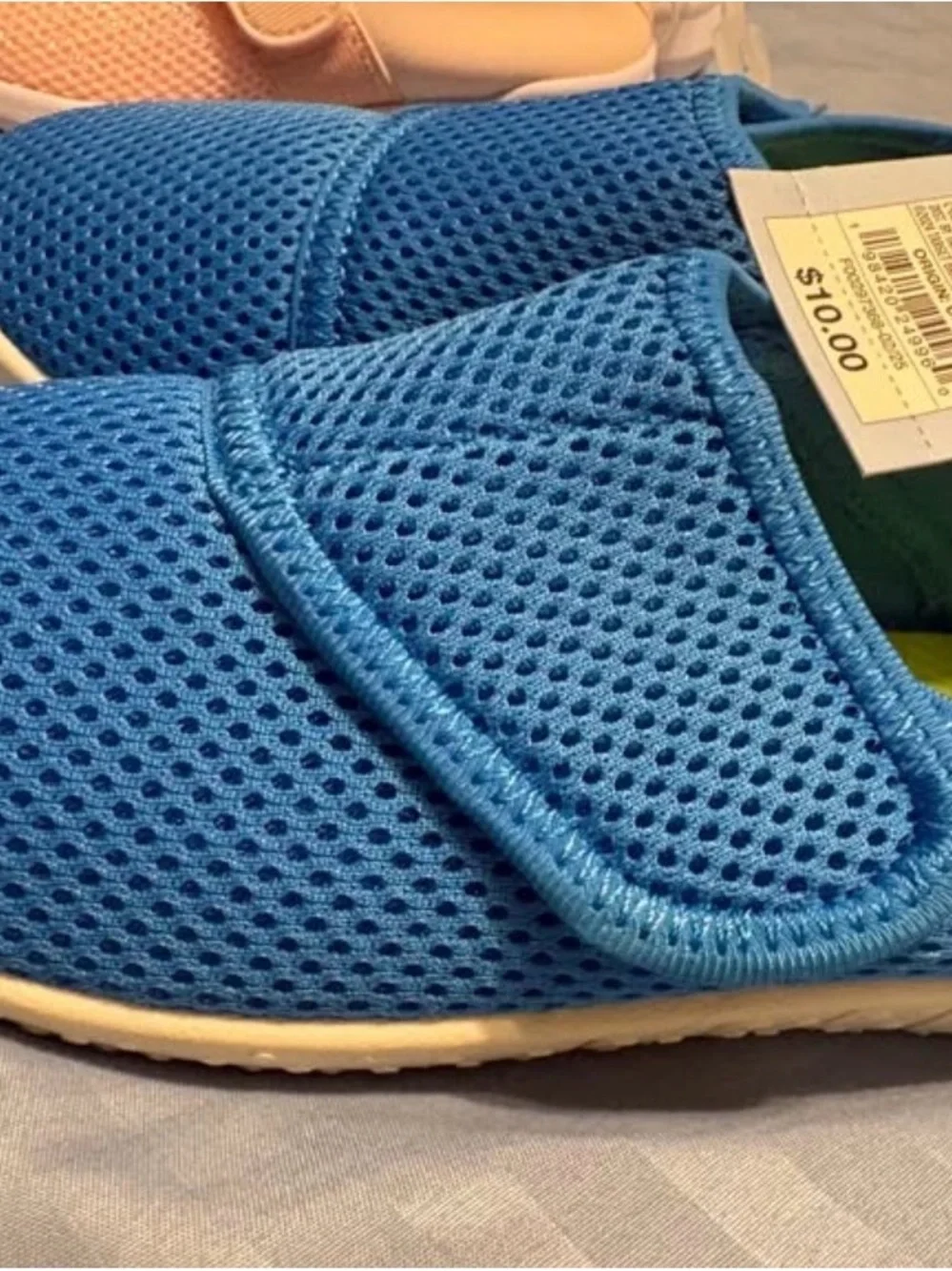 Cat & Jack Blue Slip-On Mesh Shoes with Lime Insole